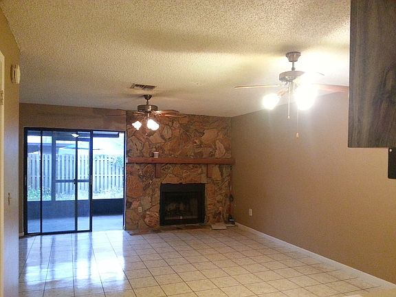 Family room and fireplace