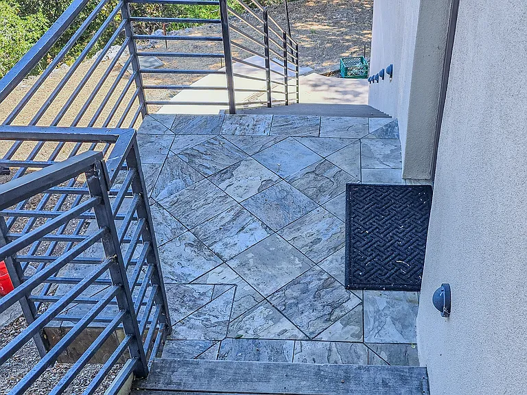 Private entrance to ADU with mini patio perfect for morning coffee
