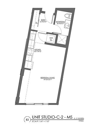 Floor plan Studio - 482 sqft