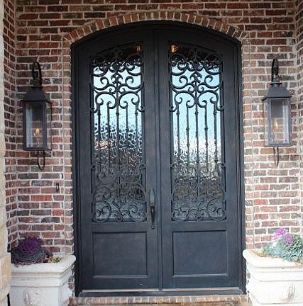 front door & gas lanterns