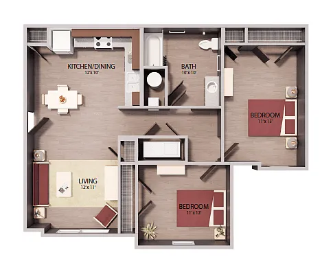 Floor plan Two Bedroom
