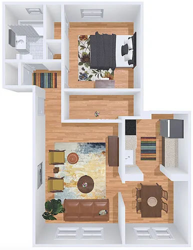 Floor plan 1bd/1b C