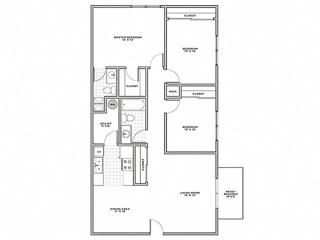 Floor plan 3 Bedroom Garden