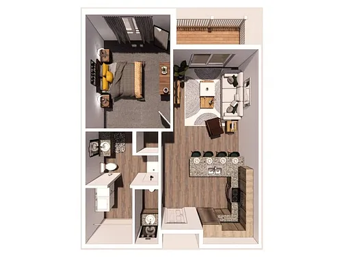 Floor plan 1 Bedroom A