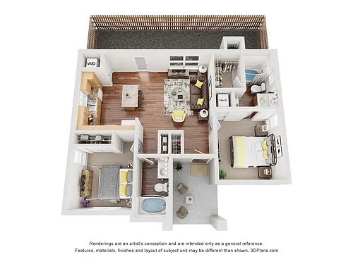 Floor plan 2AV (Audio/Visual Accessible)