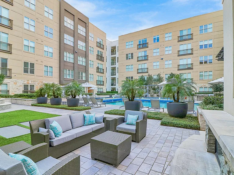 The expansive courtyard is a great place to spend time with friends and family