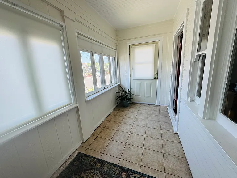 Roller shades let in light but provide privacy.