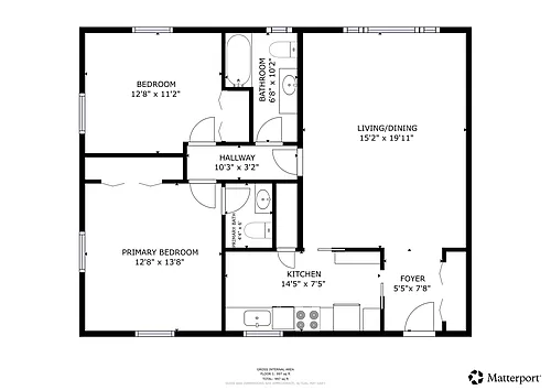 Floor plan 2B/1.5B