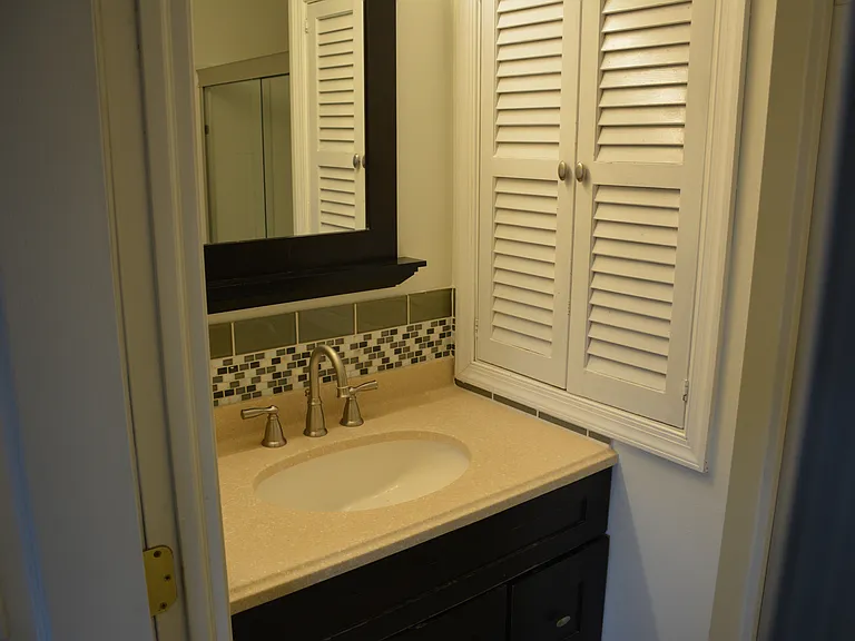 Primary bathroom with large linen closet