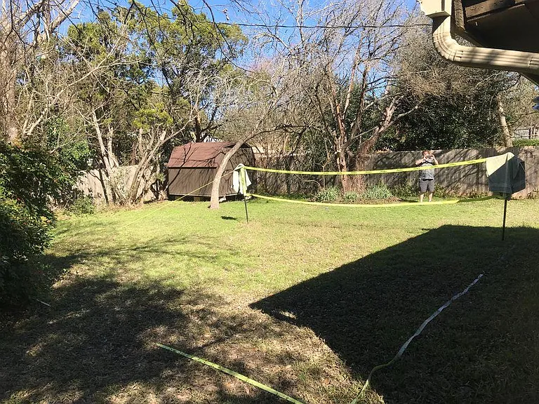 large grassy backyard