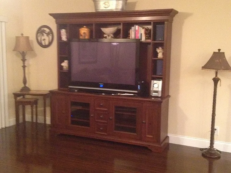 Large smart TV in living room