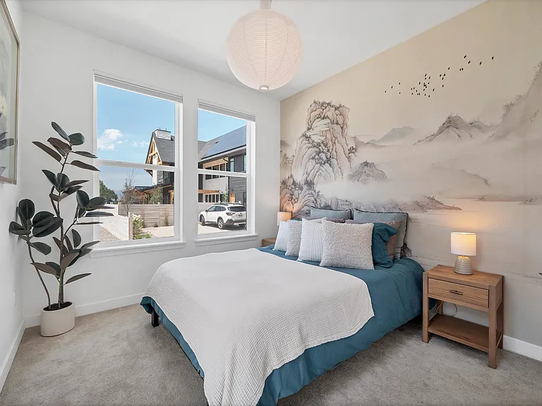 ADU Bedroom with Wallpaper