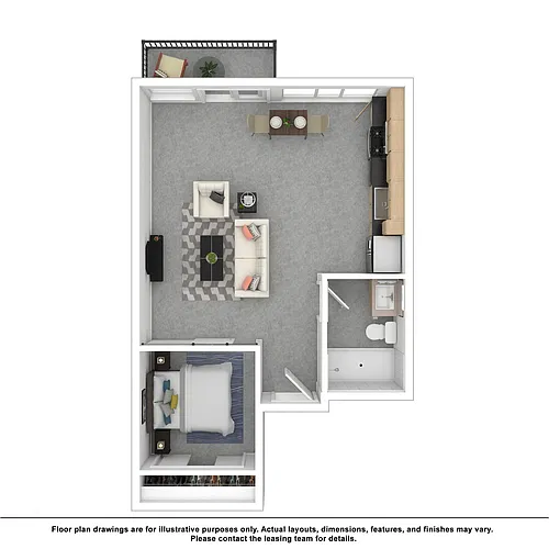 Floor plan 1X1 D