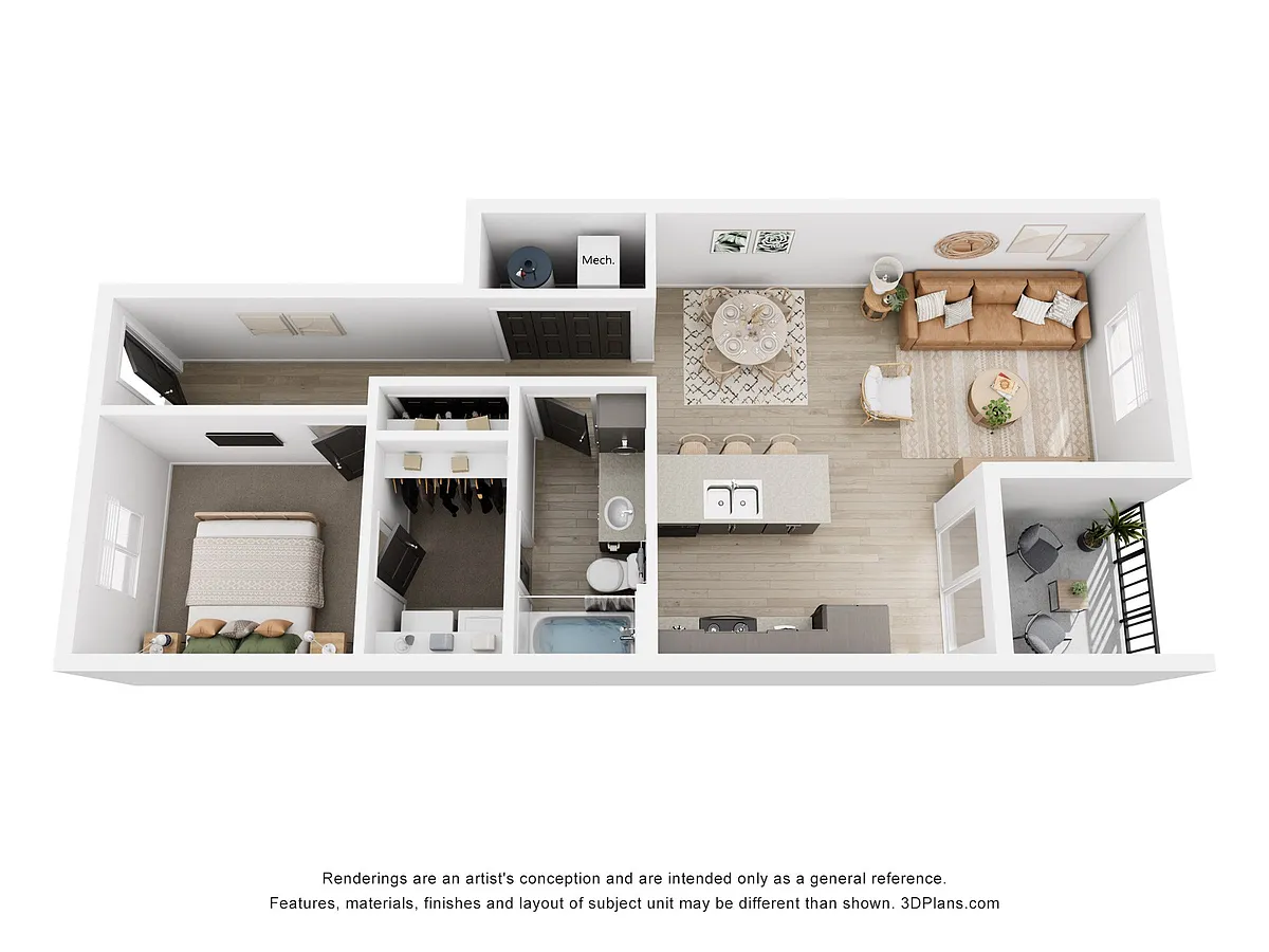 Floor plan 1 Bedroom 1 Bathroom