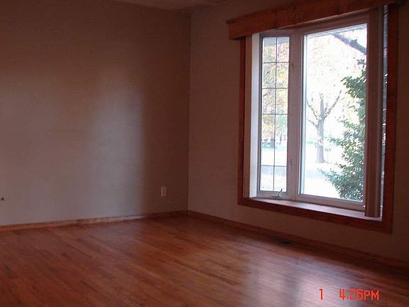 living room with bay window