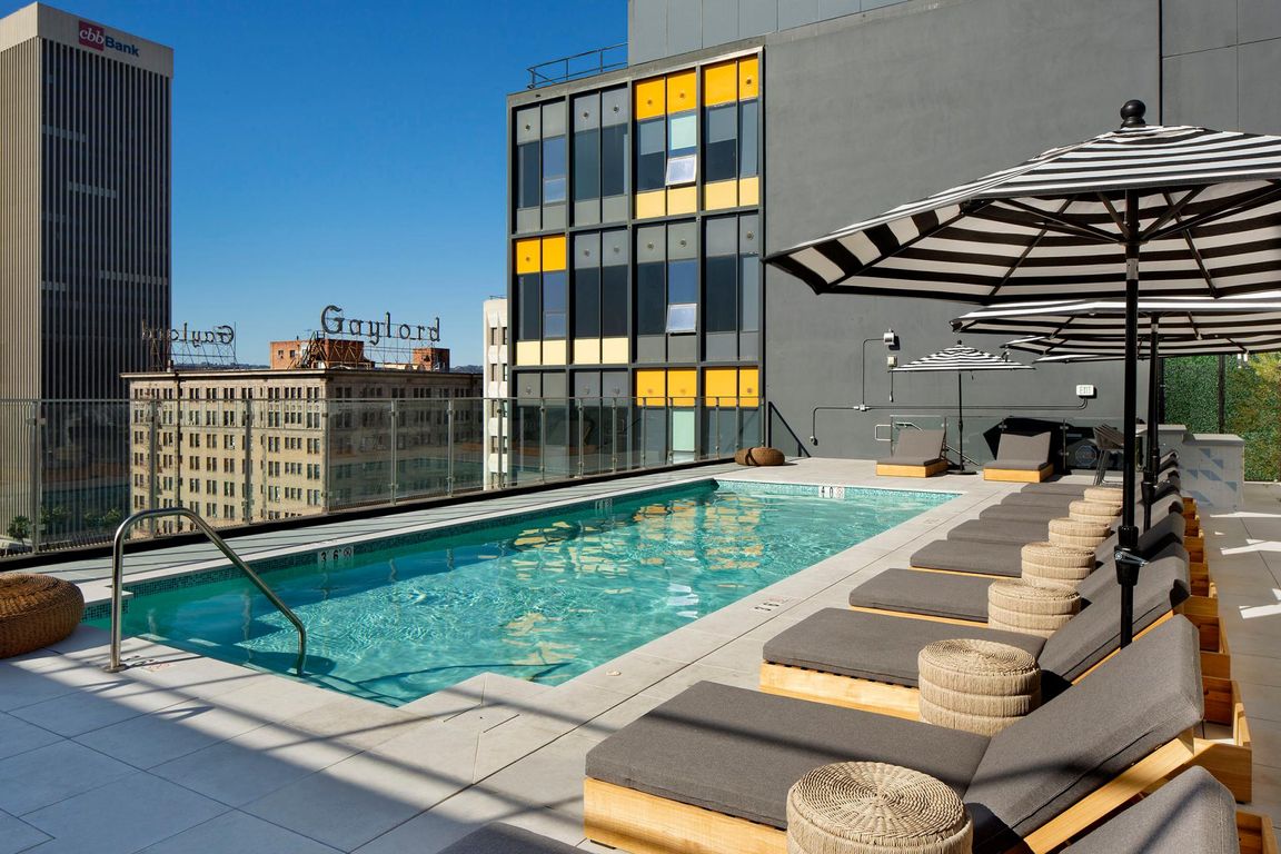 Sunset is beautiful from the Crosby rooftop pool!