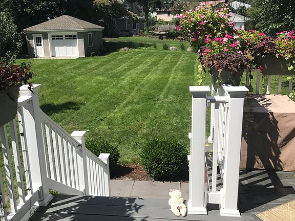 Separate entrance to private deck with parking steps away. View from deck.
