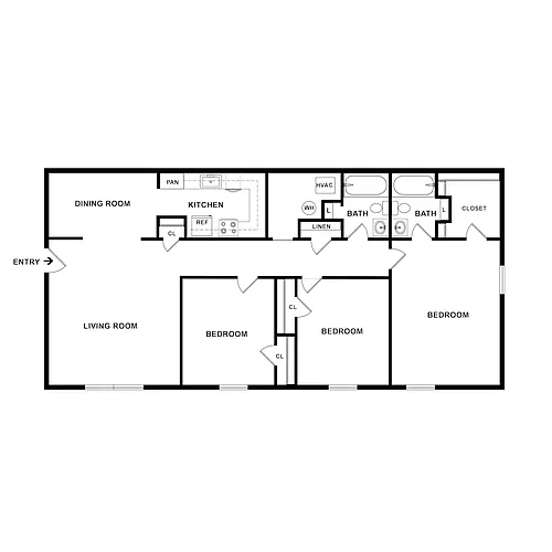 Floor plan 3/2 G/N