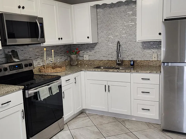 Kitchen with lots of storage.