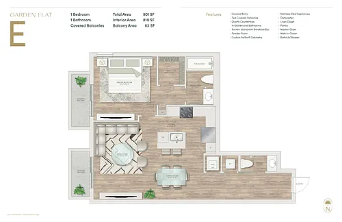 Floor plan Garden Flat E