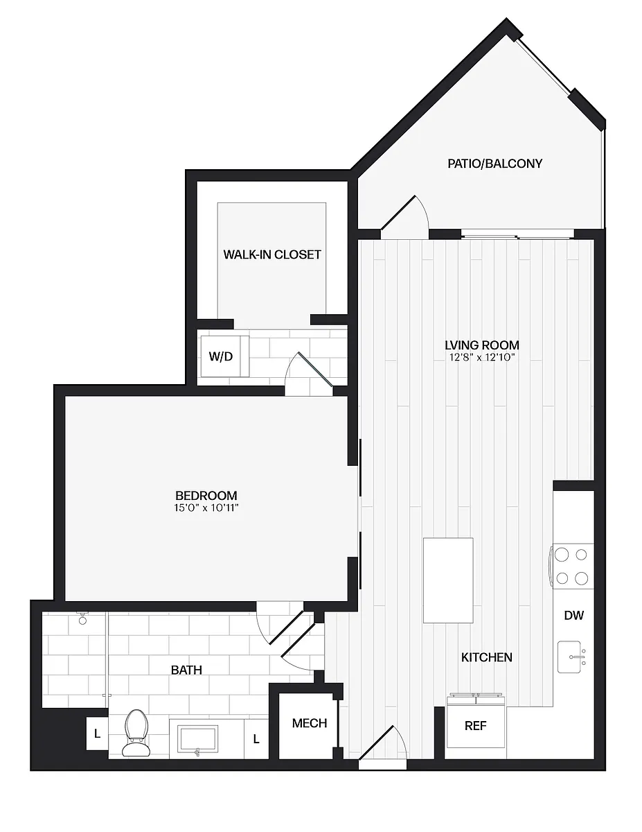 Floor plan 1 Bed/1 Bath-A4