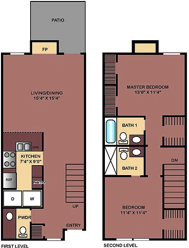 Floor plan 2-2.5 TH
