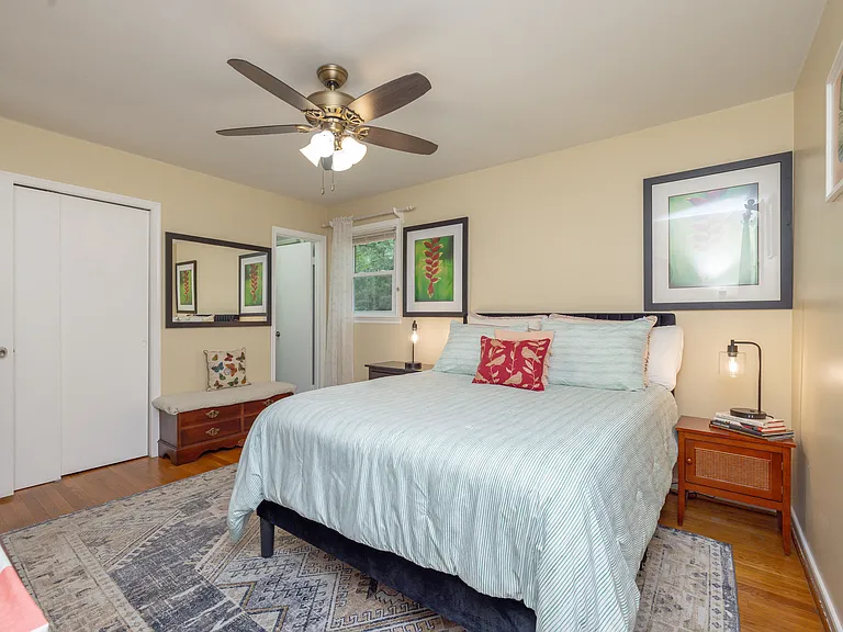 En suite with private bathroom 
Roku TV closet with dresser