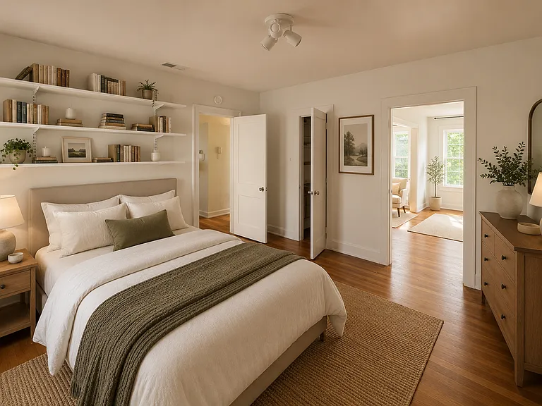 Bedroom post-renovation rendering