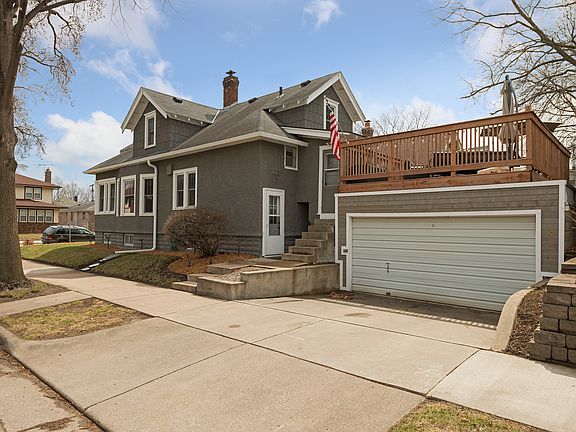 2 car garage with new trim