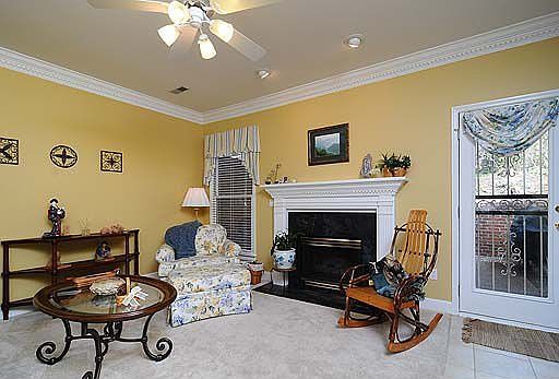 Large living room with fireplace