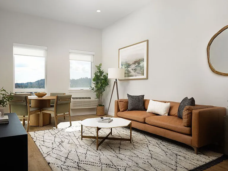 Living room with hard surface flooring