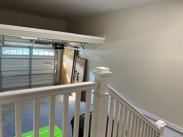 Garage with storage shelf