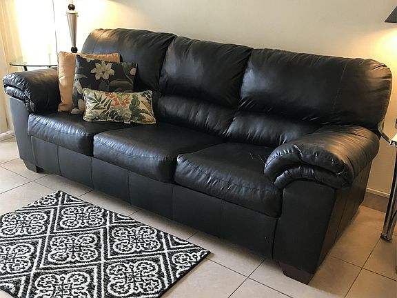 Leather sleeper couch