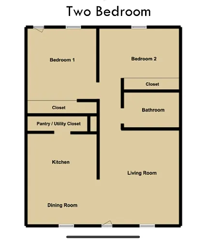 Floor plan 2br - 1ba