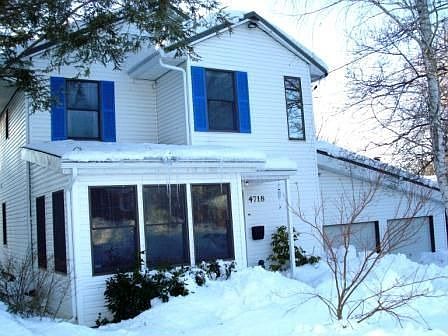 Welcome home to your lovely chalet after the snowfall.