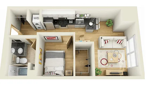 Floor plan 1 Bedroom H