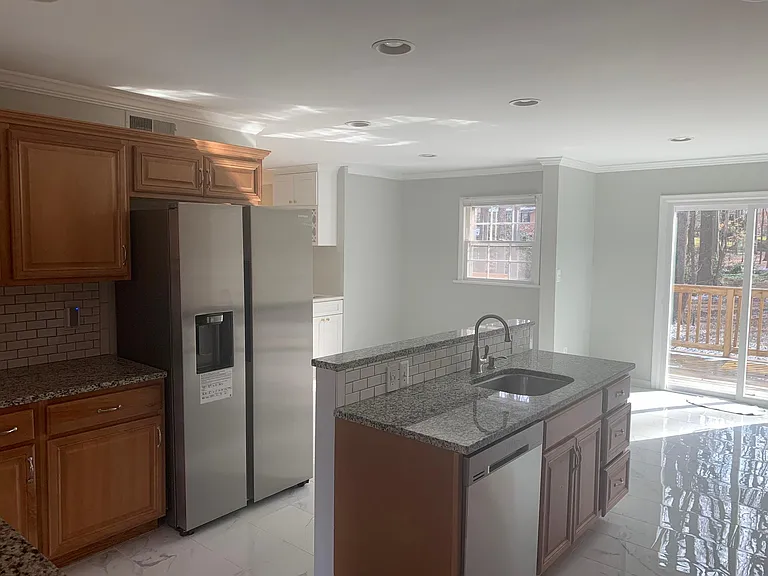 Kitchen with New Fridge.