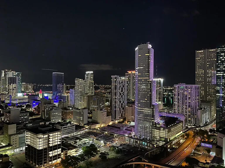 View from the patio at night