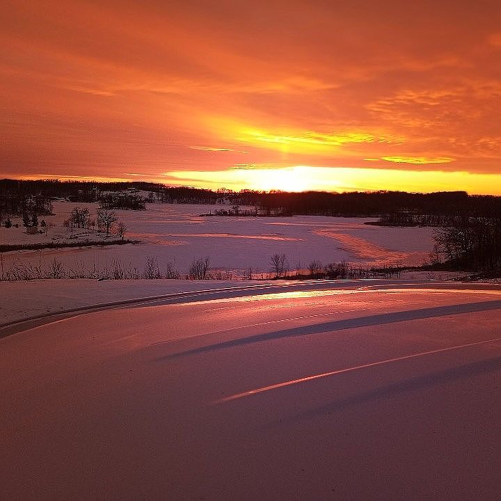 top of driveway looking west