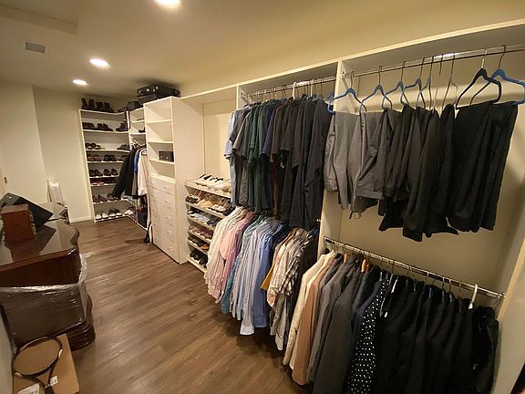 Walk in closet in master