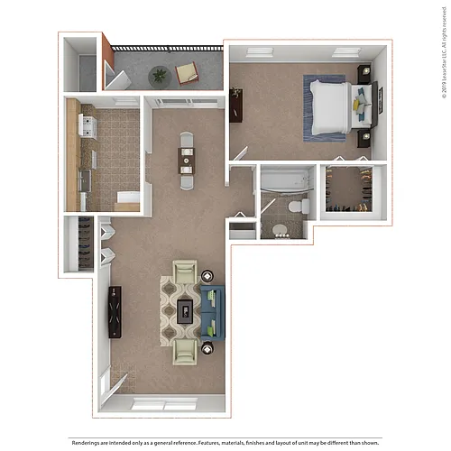 Floor plan 1x1 Large