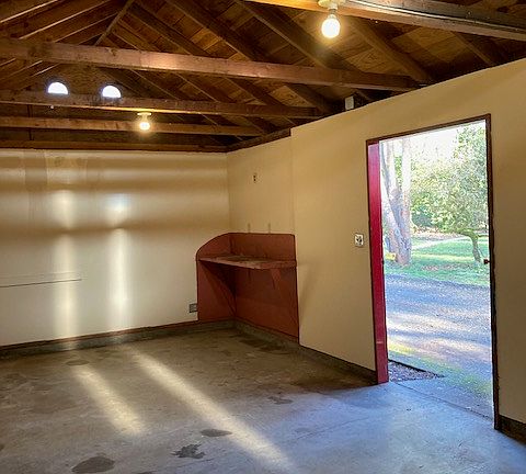 Inside the storage building.