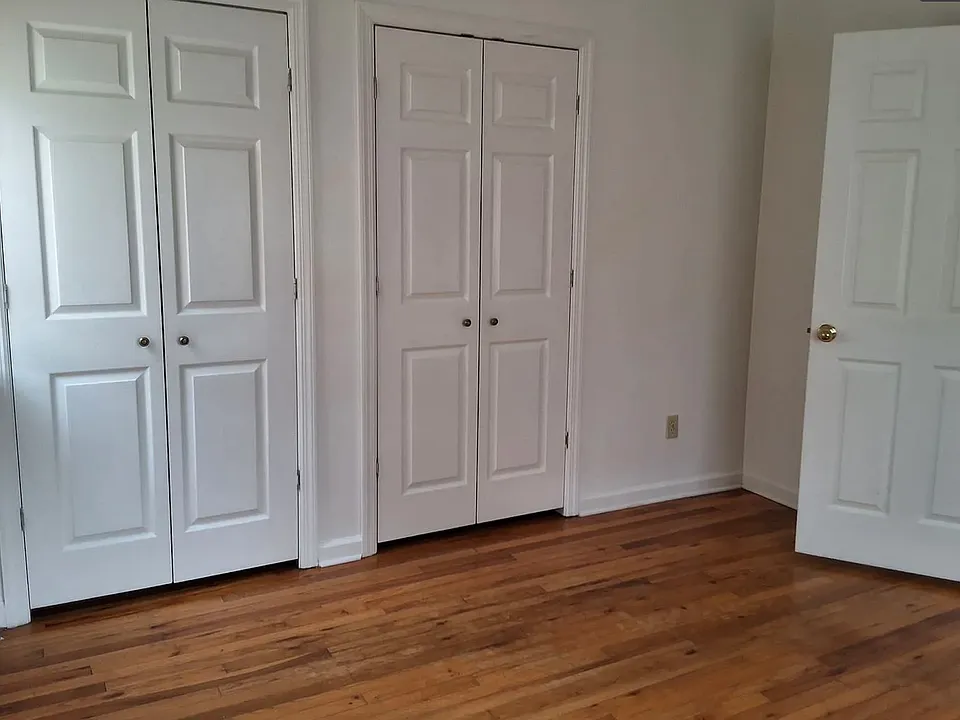 Double closet in the bedroom.