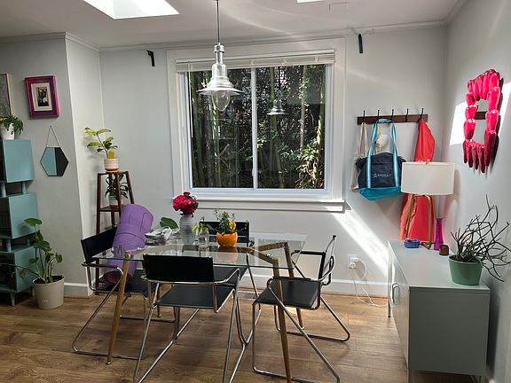 Sunny dining room with two skylights!