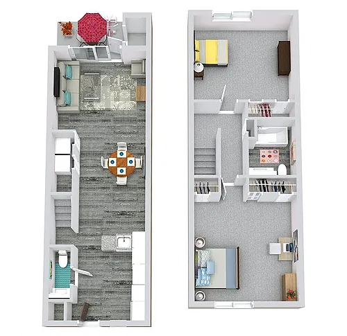 Floor plan 2 Beds | 1.5 Baths Townhome