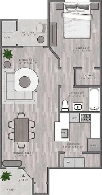 Floor plan A1-1X1