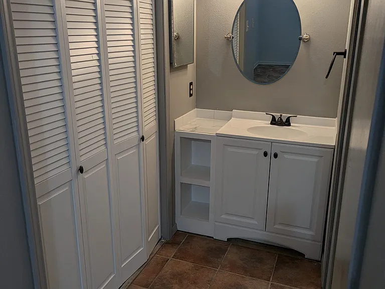 The vanity area.