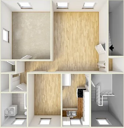 One bedroom floor plan One bedroom floor plan