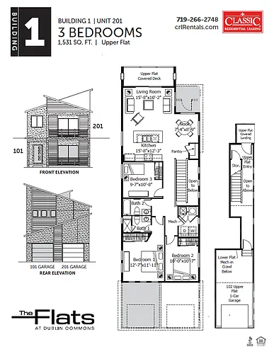 Floor plan Building 1 Upper - 3 Bedroom