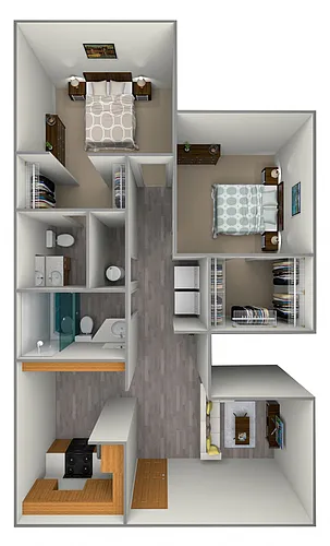 Floor plan 2bddown-Butte